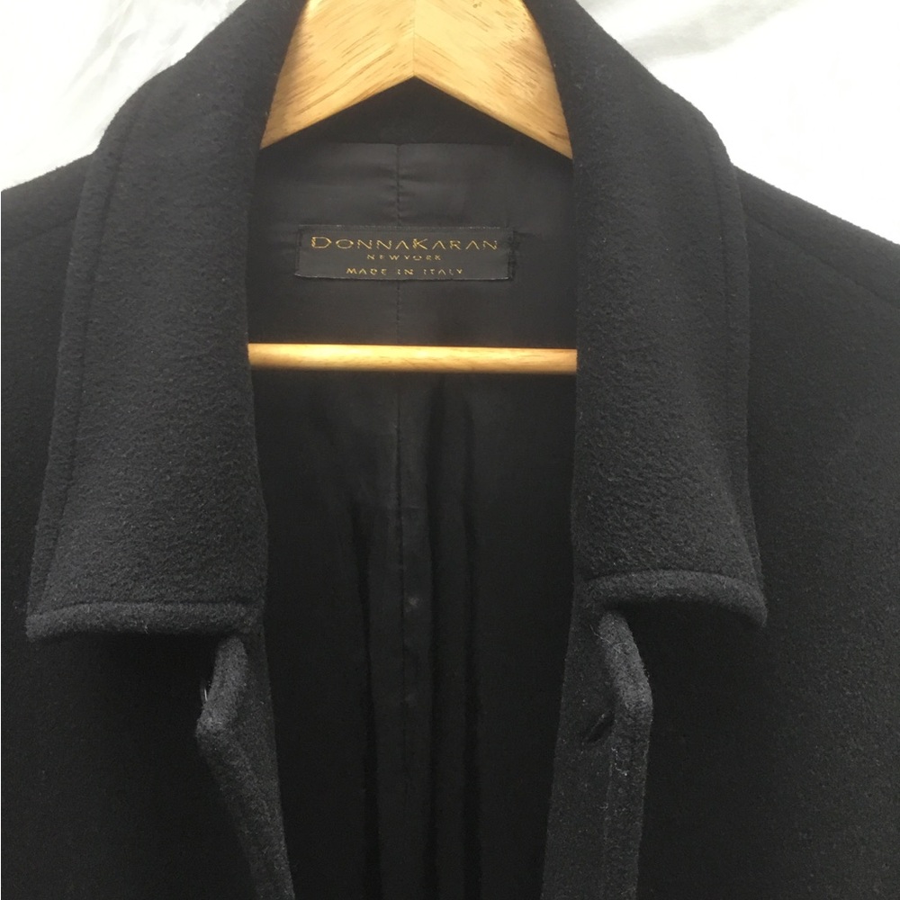 Donna Karan Men's Classic Black Pea Coat